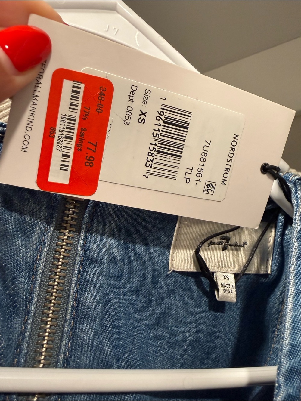 7 For All Mankind Light Blue Denim Jean Romper XS